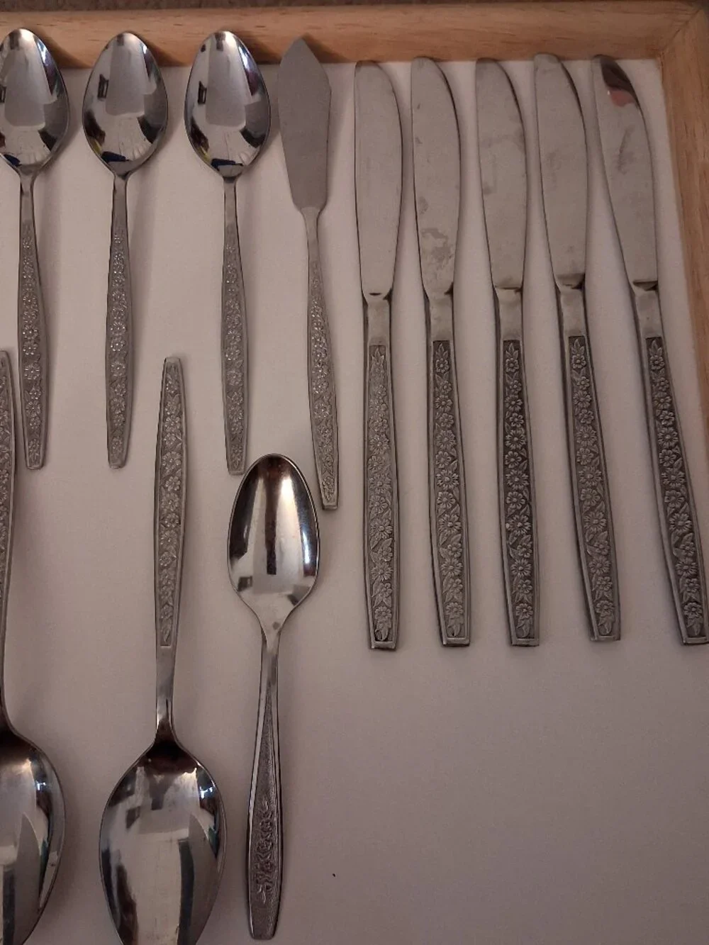 Vintage 1974 Sears Roebuck ANNEKA Flatware Set Stainless Korea Lot Of 23